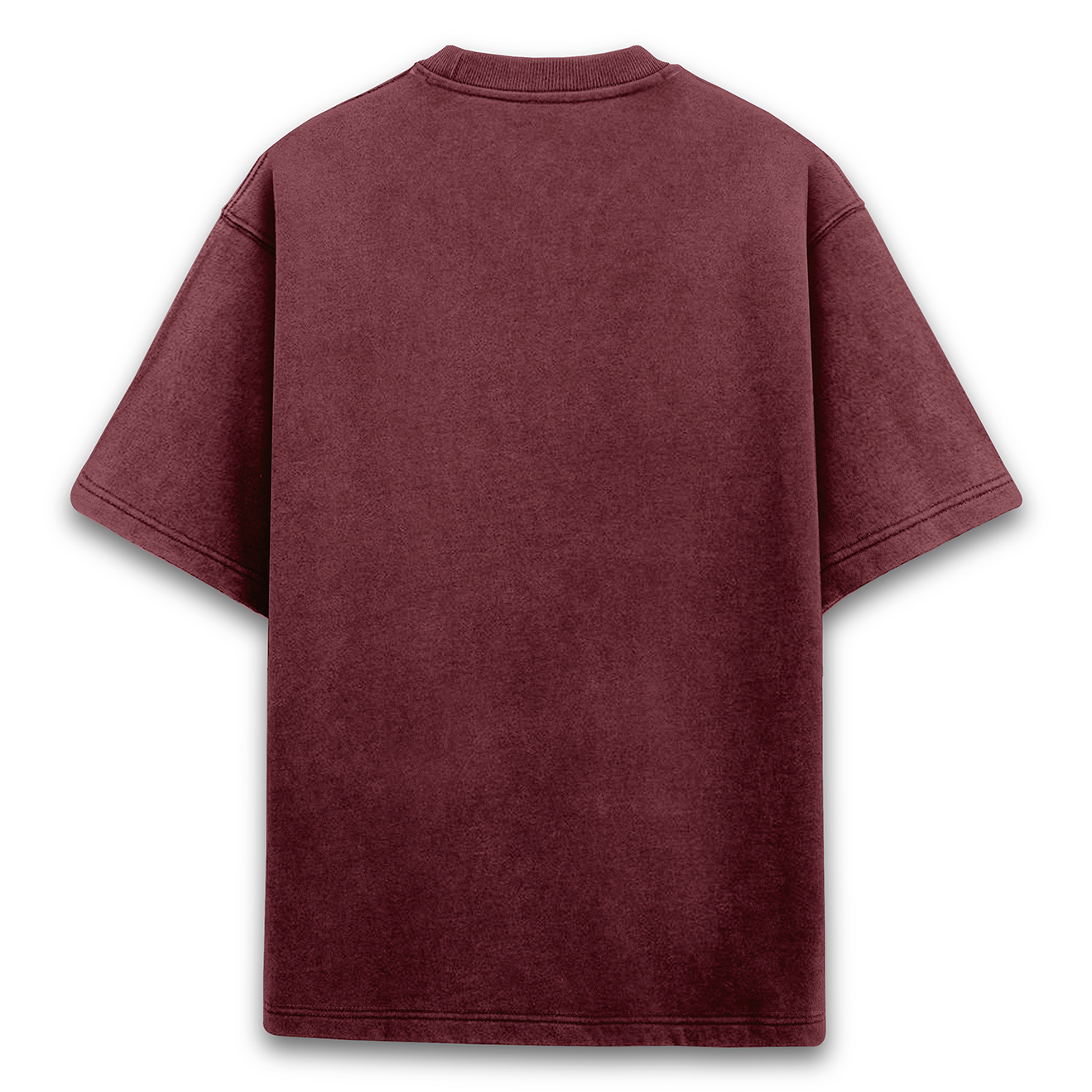 MM Oversized Unisex Maroon Acid Wash T-shirt - MantraModa