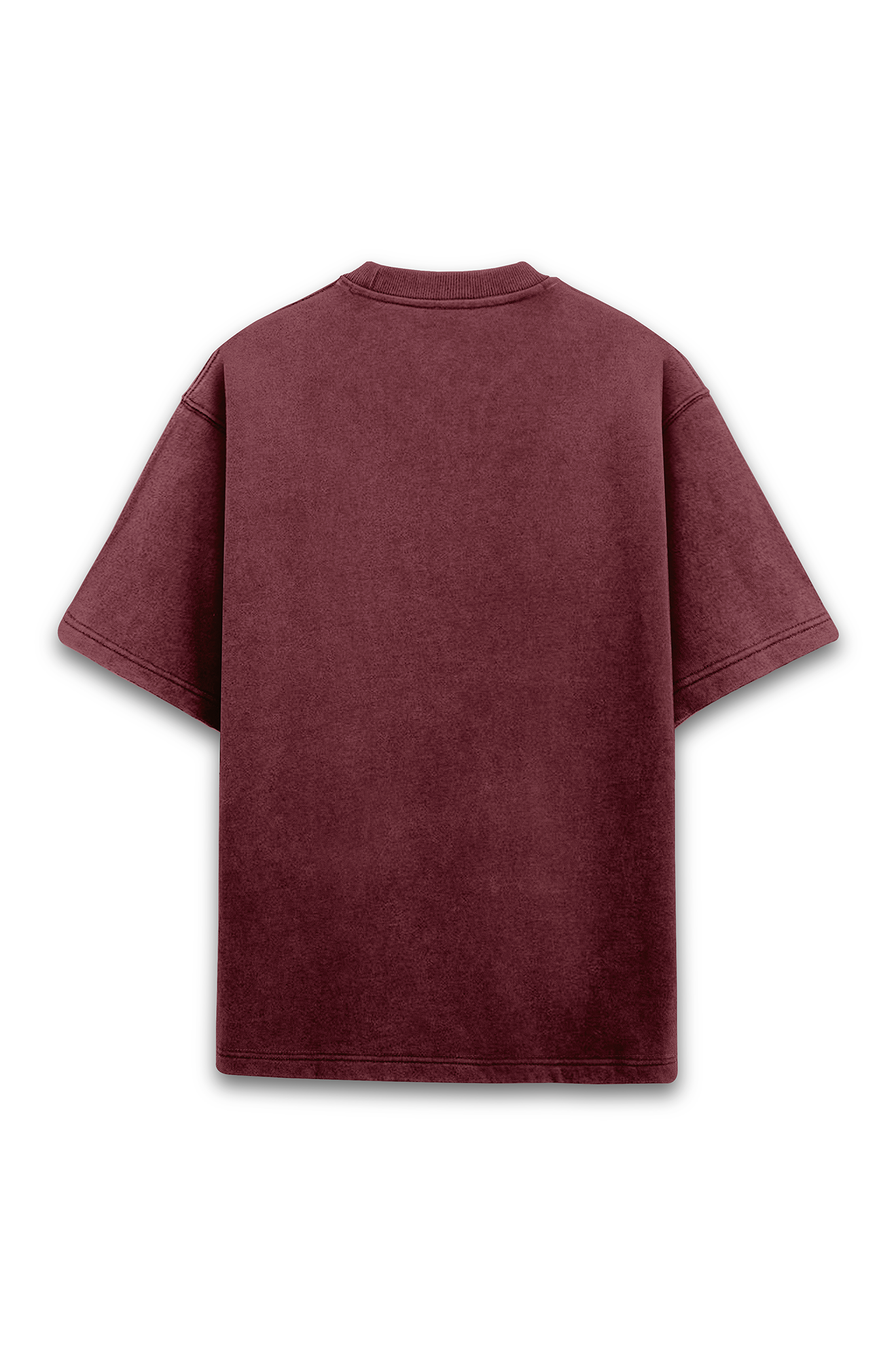 MM Oversized Unisex Maroon Acid Wash T-shirt